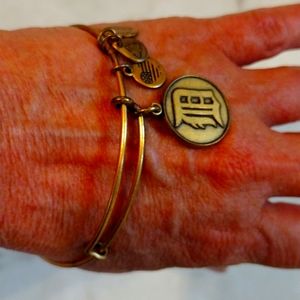 Alex and Ani faux gold wire charms bracelet with Detroit Tiger charm.